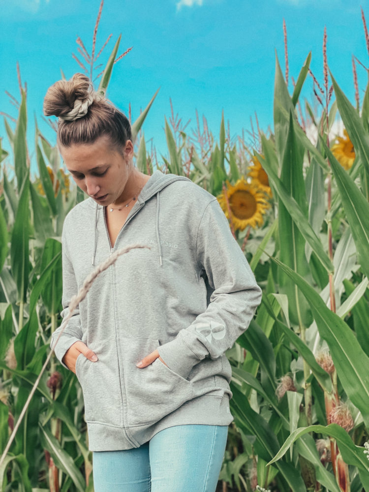 Pearl_1 Hoodie-Sweatjacke - hellgrau