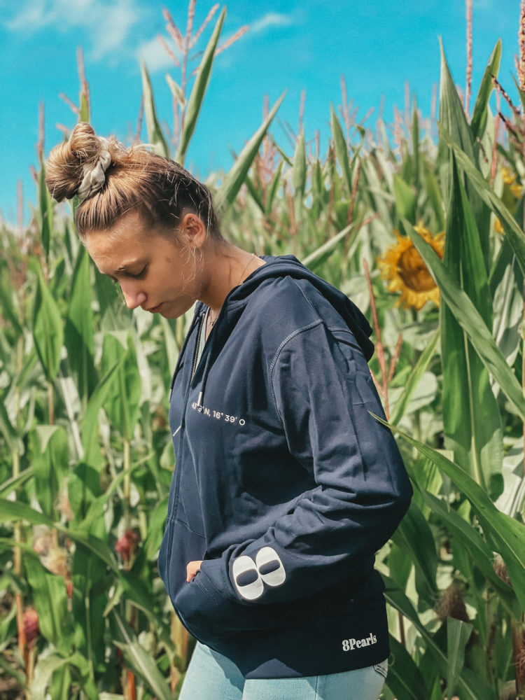 Pearl_1 Hoodie Sweatjacke - marineblau