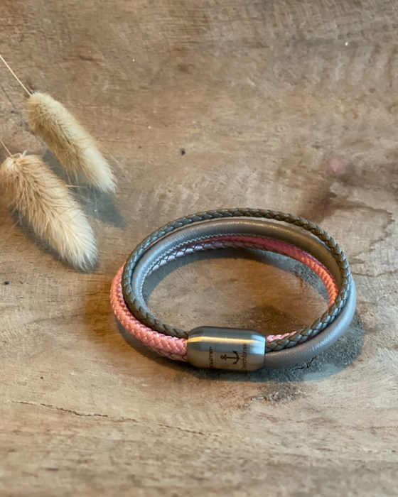 Leder- und Segeltauarmband "Küstenliebe"